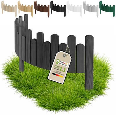 Floranica flexibele borderrand 15 x 100 cm Antraciet - gazonrand houten bloembedrand rolboord voor de tuin