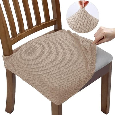 Jacquard Stoelhoezen voor Eetkamer Stretch Afneembare Stoelhoes Anti-vuil Effen Kleur Stoelhoezen Meubelbeschermer 1pc