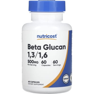 Nutricost, bêta-glucane 1,3/1,6, 500mg, 60 gélules