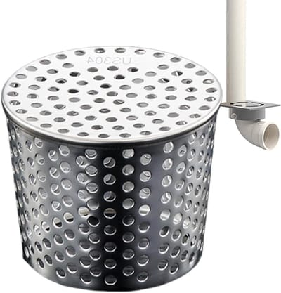 Regengoot Afdekking - Afvoerzeef Dakgoot - Verstopping Voorkomen - Roestvrij Staal - 50-200 mm - Zilver