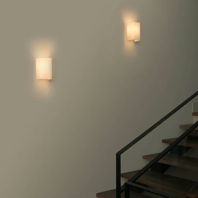FARO BARCELONA Wandlamp Cotton, hoekig, 20 x 12 cm, beige