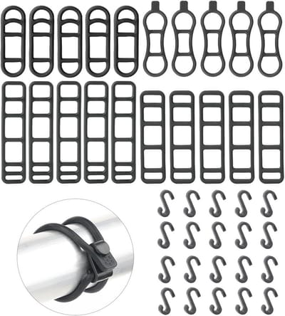 20 Stuks Siliconen Fietslampen - Elastische Bevestigingsbanden voor Fietsen en Accessoires