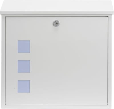 Aire Wandmontage Gegalvaniseerd Staal Afsluitbare Weerbestendige Postbox - Wit - 37x36x11cm