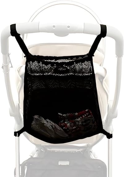 Kinderwagen Net - Opbergtas - Babyartikelen Opslag - Universele Pasvorm - 35 x 50 cm - Zwart