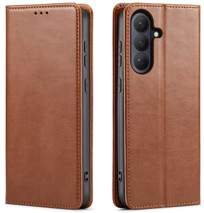 Luxe BoekCover Etui Hoes geschikt voor Samsung Galaxy S26 - Bruin