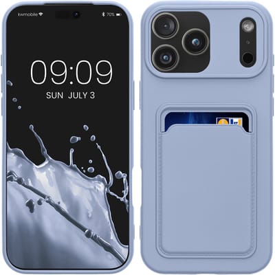 kwmobile telefoonhoesje geschikt voor Apple iPhone 18 Pro Max / iPhone 17 Pro Max - Hoesje met pasjeshouder - TPU case in lavendel