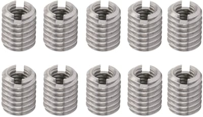 Dailygoods- Draadreduceermoer 10 Stuks - Roestvrij Stalen Reparatiehuls - Binnendraad M3x0.5mm - Buitendraad M5x0.8mm - Draadverloopstuk - Geschikt voor Draadreparatie - Draadinzetstuk