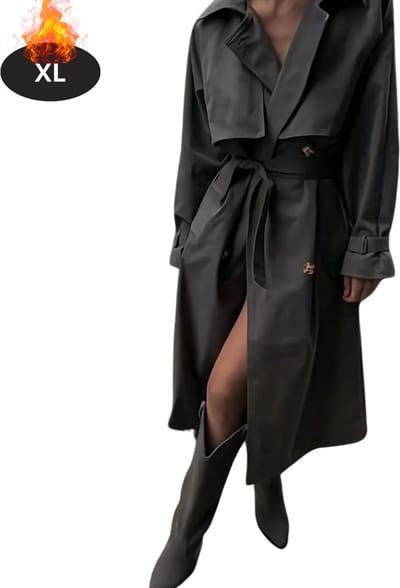 Livano Mantel Dames - Tussenmantel - Jas - Mantelpakje - Trenchcoat - Overjas - Overcoat - Winter - Donkergrijs - XL