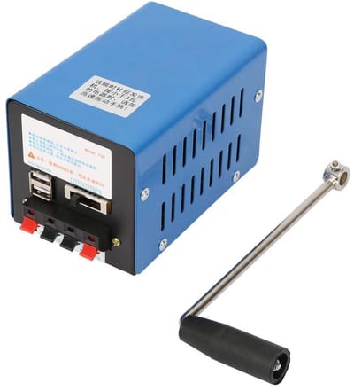 Store_9 - Natuurlijke crankgenerator - Handmatige generator - Draagbaar en krachtig - Rood - Noodvoeding - Ideaal voor camping en noodsituaties - 20W