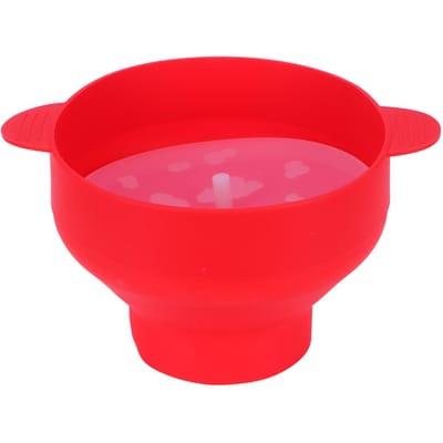 Popcorn Emmer Opvouwbare Siliconen DIY Popcorn Maker Kom met Deksel Keukenaccessoire(Met HandvatRood )