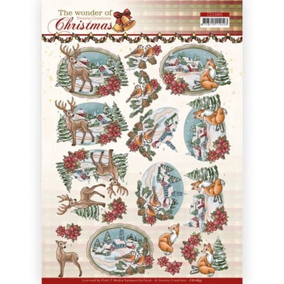3D Cutting Sheet ( knipvel) - Yvonne Creations - The Wonder of Christmas - Wonderful Village 1 stuks