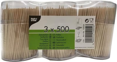 Houten Tandenstokers - 3 Kokers van 500 Stuks