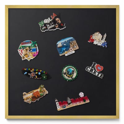 Tulup Magneetbord met Gouden Frame - Zwart Magneetbord in Stijlvolle Kleuren - 50 cm x 50 cm - Zwarte kleur - Magnetisch Bord voor aan de Wand - Magneetbord met Effen Frame - Magnetisch Bord Decoratief