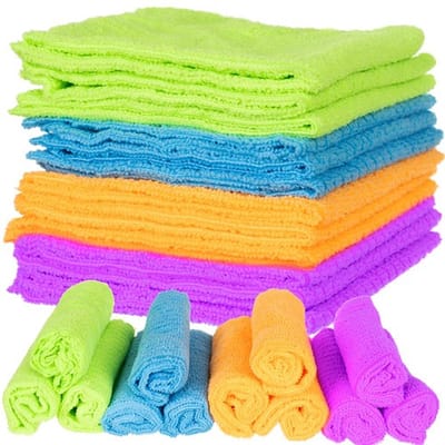 Ruhhy Microvezeldoekjes - 12x stuks - 30 x 30 cm - kleuren mix - schoonmaakdoekjes