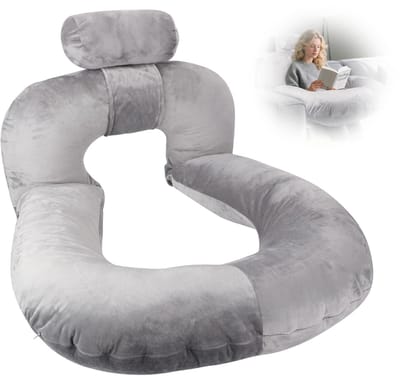 Unyqoos® Ergonomisch leeskussen met afneembare nekrol voor bed en bank