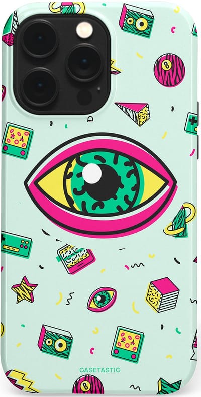 Casetastic Hoesje Geschikt voor Apple iPhone 14 Pro Max Magsafe - Stijlvolle Beschermende Duo-layer Case - Retro 80s vibes