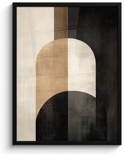 Poster in lijst - Fotolijst 50x70 cm - Posters - Geometrische - Vormen - Wit - Posterlijst zwart - Decoratie - Wanddecoratie woonkamer - Muurdecoratie slaapkamer