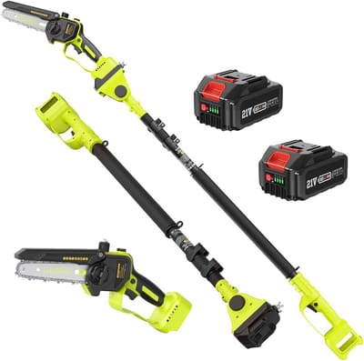 MKSS® Telescopische Snoeischaar - Mini Kettingzaag - Heggenschaar - Takkenschaar - Takkenzaag - Elektrische Snoeizaag met Accu - Groen
