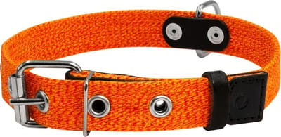 WAUDOG Canvas Halsband / Hondenhalsband - Katoen - Oker - L - Breedte: 35 mm - Nekomtrek: 51 - 63 cm (GELIEVE ALVORENS BESTELLEN OPMETEN)