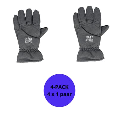 Heatkeeper - Skihandschoenen kinderen - Grijs - 5/8 Jaar - 4-Paar