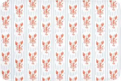 Badmat 90x60 cm - Antislip - Meer – Hummer – Orange – Blau - Badmatten voor badkamer - Badkamermat - Douchemat - Badkamer mat