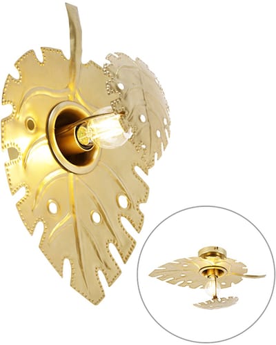 QAZQA carballo - Oosterse Wandlamp voor binnen - 1 lichts - D 26.5 cm - Goud/messing - Woonkamer | Slaapkamer | Keuken