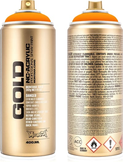 Montana GOLD Fluor Verf ORANJE spuitbus 400ml