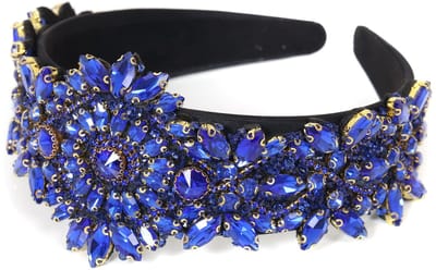 Haarband strass blauw