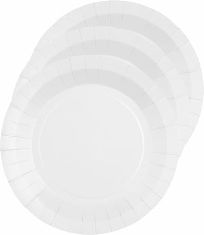 Santex Bordjes karton - 20x - rond - creme wit - 22 cm - feestbordjes