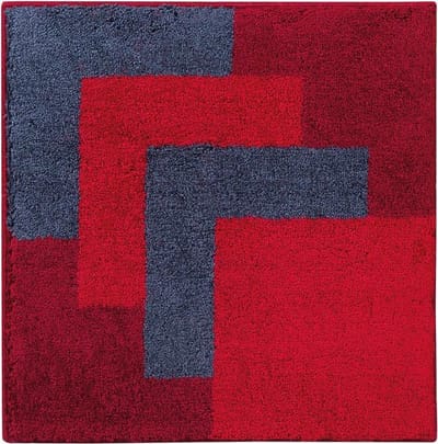 Casilin Toiletmat Vierkant - 60 x 60cm Graduale - Antislip WC Mat - Vierkante Badmat - Waterabsorberend - Wasbaar en Sneldrogend - Zachte microvezel - Rood