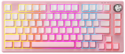 Furycube IP75 - Mechanisch Gaming Toetsenbord - 81 Toetsen - RGB Verlichting - Bedraad - Roze