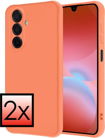 Hoesje - 2 Stuks - Geschikt voor Samsung Galaxy A26 - Sterk & Shockproof - Case Siliconen - Back Cover - Telefoon Hoes - Perzik