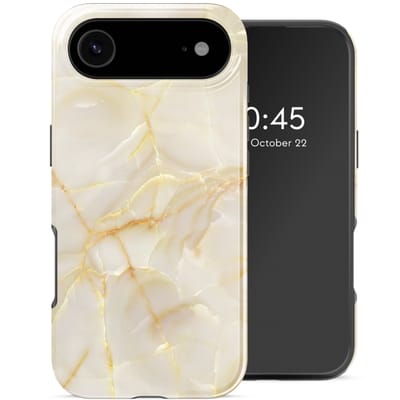 Selencia Hoesje - Geschikt voor Apple iPhone 17 Air - Backcover geschikt voor MagSafe - Golden Beige Marble