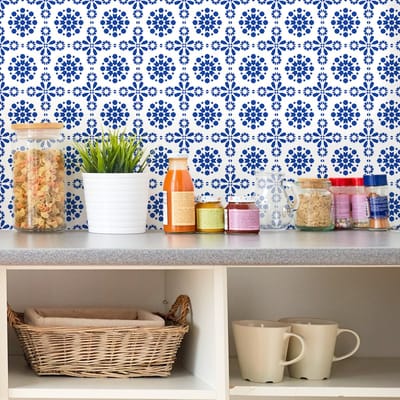 Zelfklevende tegelmuurstickers voor keuken en badkamer - 24 Oosterse Tell Basta tegelstickers - 24 stickers 10x10cm