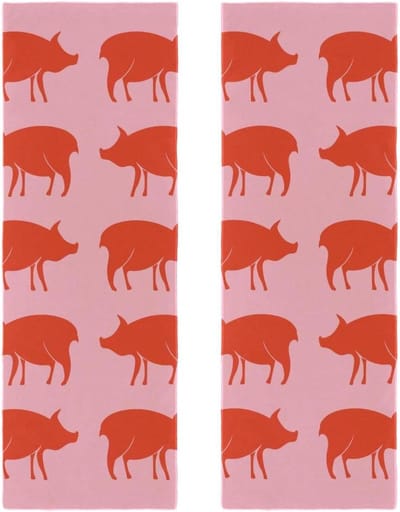 Microvezel Handdoeken - Sporthanddoeken - Zweet Afvegen - Super Absorberend - 30x80 cm - Roze Varkens