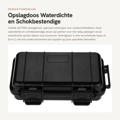 Dailygoods - Opslagdoos - Waterdichte en Schokbestendige Opbergdoos - Voor Buitenactiviteiten - Ruimtebesparend - Ideaal voor Kamperen - Geschikt voor...
