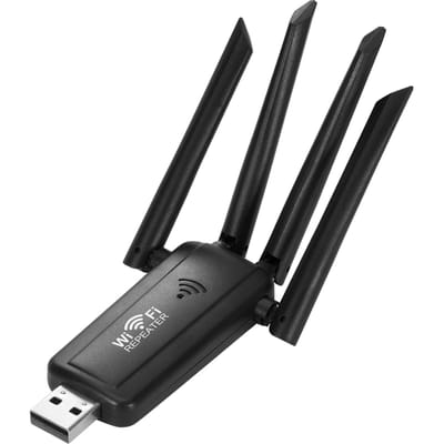 300Mbps Draadloze USB WiFi Repeater 4 Antenne WiFi Signaal Versterker Booster 2.4G Range Extender Voor Uitbreiding Thuisnetwerk zwart