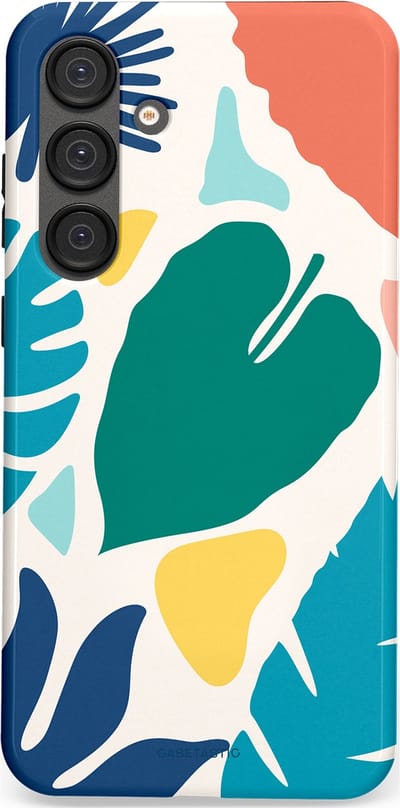 Casetastic Hoesje Geschikt voor Samsung S25 Plus - Stijlvolle Beschermende Duo-layer Case - Moderne Kunstbladeren