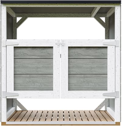 Timbela M980A-TUNDRA GREY - LP SmartSide Kliko ombouw - 2x240L - met deuren - container ombouw hout