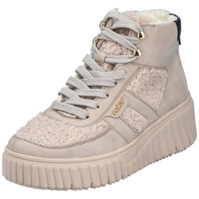Rieker dames high-top sneaker, gevoerd, beige N2515-60