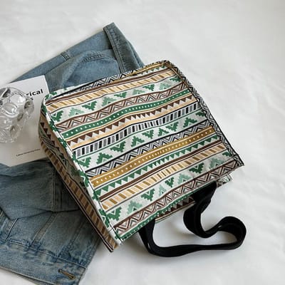Etnische Stijl Grote Capaciteit Canvas Tas voor Vrouwen Nieuwe Stijl Studenten voor College Les Reizen Tas Handvat Schouder Tote Tas gray