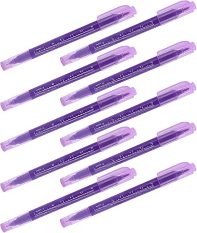 Ultrafijne Dubbelzijdige Huidmarkeerstift met 0.5mm en 1.0mm Tips voor Professioneel Gebruik, Perfect voor Oogbrows en Lippenontwerp, 10 Stuks Paars