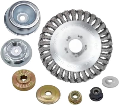 Draadborstel, onkruidborstel, borstelkop, 15 cm x 2,54 cm, met adapterset, compatibel met Stihl FS-55 FS-56 FS-80 FS-85 FS-90R FS-100 F-108