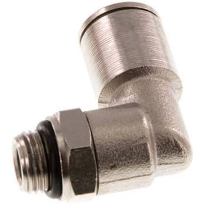 8mm x G1/8'' 90 graden L-verbinding Messing Insteekfitting Buitendraad Draaibaar NBR [2 Stuks]