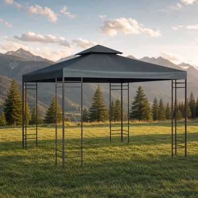 REDOM Vervangingsdak voor Paviljoen 3x3 m – Dubbel Dak – Waterafstotend – Polyester – Grijs