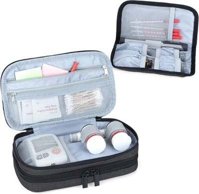 Dubbellaags Insulinetasje voor Diabetici - Insuline Organizer met Accessoires