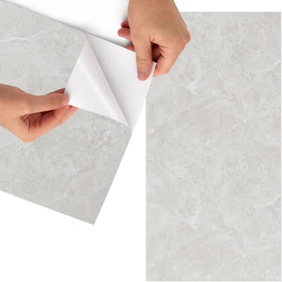 Tulup Meubelfolie - Grijs marmer Meubelfolie - 75x150 cm - Grijs Meubelfolie - Wrapfolie Keuken - Minimalist Meubelfolie - Decoratiefolie - Tafeldecoratie - Texturen