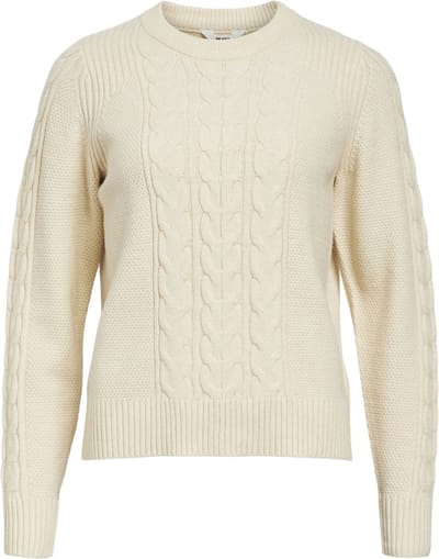 Object Objdoris Re Ls Knit Pullover Truien & vesten Dames - Sweater - Hoodie - Vest- Wit - Maat XL