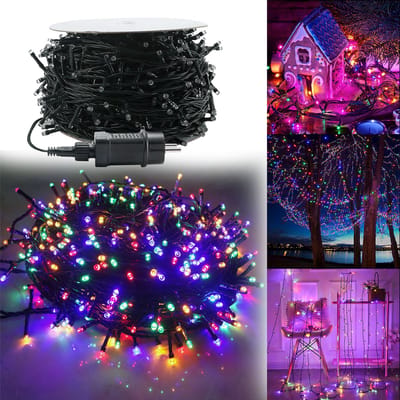 30m 300 LED Lichtenketting Buiten Binnen Met Steker Lichtenkettinggordijn Kleurrijk 8 Modi Geheugenfunctie Kerstverlichting Voor Kerstfeest Feestelijkheden Bruiloft Pasen Waterdicht IP44