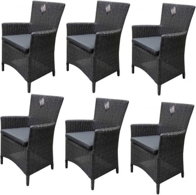 Capri dining tuinstoel antraciet set van 6